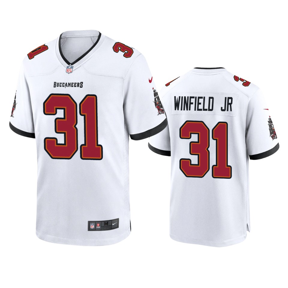 Men Nike Tampa Bay Buccaneers 31 Antoine Winfield Jr. White 2020 NFL Draft Game Jersey
